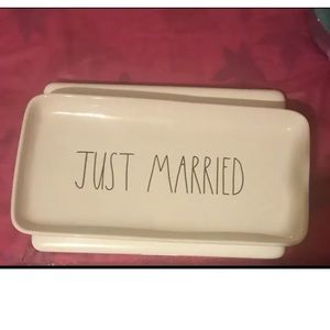 RAE DUNN JUST MARRIED TRAY